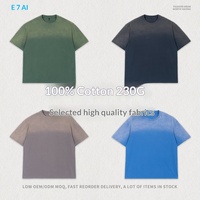 T-shirt en coton délavé dégradé de style streetwear décontracté pour adolescents, de haute qualité, vintage, délavé, manches raglan, 230g