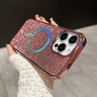 Étui de téléphone rigide à paillettes de luxe en diamant pour iPhone 17 Air 16 Plus 15 Pro Max PC étuis de téléphone portable magnétiques de luxe