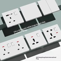 SUMMAO Enchufe de Pared Ultrafino con Interruptor, Versión Internacional para Hong Kong, Macao y Reino Unido, 13A, Multifuncional, con Múltiples Orificios