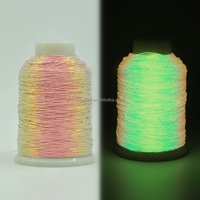 Benang Jahit Kulit Polyester Fluoresen Berpendar dalam Gelap, Laris Manis 2025, untuk Kerajinan Kulit