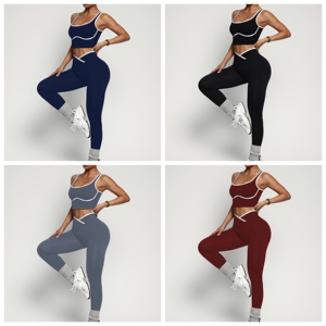 YNSEA Set Sportivo Personalizzato a 2 Pezzi, Top Canotta e Leggings Color Block, Abbigliamento Sportivo Modellante per Palestra - Product Image 5