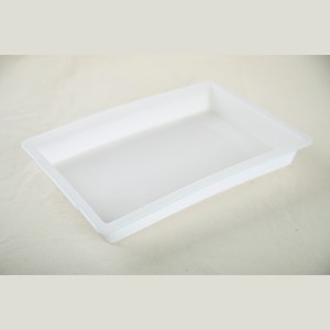 PP white plastic disk rectangular frozen box small parts storage box plastic tray customized