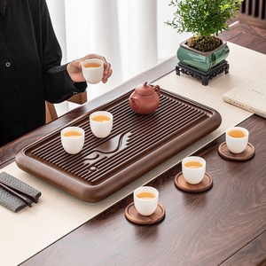 Plateau à thé haut de gamme en dalle de pierre de grande taille avec sortie d'eau, style rétro, drainage automatique, table de préparation à sec, favorise la distribution. - Product Image 5