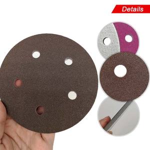 Disque de ponçage en mousse rouge de 5 pouces à 5 trous avec fixation auto-agrippante, abrasif, pour ponçage humide et sec, pour le polissage du métal et du bois - Product Image 2