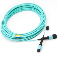 Diskon besar 16 serat MPO Jumper, 50/125 OM4 OM3 Multimode 3.0mm kabel serat LSZH dengan MPO APC konektor serat laki-laki perempuan