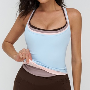 Top deportivo para mujer, transpirable, con sensación de segunda piel, espalda cruzada, ajuste ceñido, con relleno, para yoga, running, fitness y entrenamiento al aire libre - Product Image 6