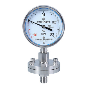 Manómetro de diafragma Suzhou Ytp100bf de 100 mm, manómetro de vacío de acero inoxidable para uso en tuberías - Product Image 1
