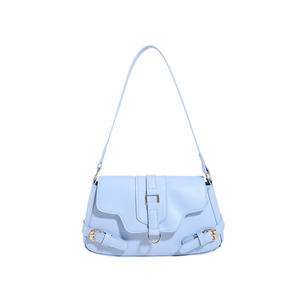 Nouveau sac pour femme de couleur unie simple, sac à bandoulière fantaisie, sac à main de luxe, sac décontracté pour femme tendance - Product Image 5