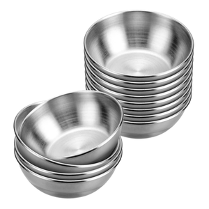 Modern 304 Stainless Steel Customized Mini <b>Dipping</b> Bowls Stackable Party Seasoning Dish for Sushi Soy Sauce Ketchup Spices - Product Image 1