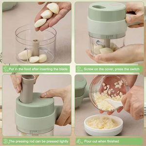 4 in 1 Handheld Electric <b>Vegetable</b> <b>Cutter</b> Set Kitchen Tools for Garlic Pepper Chili Onion Celery Ginger Meat With Brush - Product Image 6