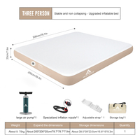 Lit d'air gonflable pliable moderne en PVC avec pompe pour usage extérieur et hôtelier, blanc, pour adultes