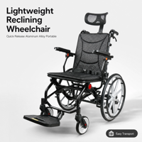 Fauteuil roulant portable AndCare en aluminium 18'' 20'' 22'' pour personnes âgées et handicapées - Matériel de réadaptation