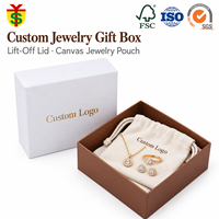 Boîte à bijoux de voyage personnalisée avec logo, motif carré, avec pochette, pour bagues et boucles d'oreilles, boîte à bijoux personnalisée en carton avec couvercle et base