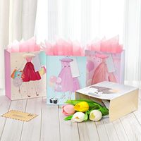 4er-Pack 9 Zoll Mittelgroße Sortierte Geschenktüten mit Reißverschluss und Seidenpapier für Hochzeiten, Brautpartys, Geburtstage und Feiern