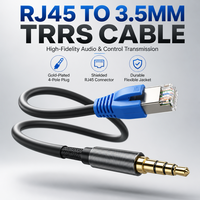 Maßgefertigtes 3,5mm 4-Pol TRRS Stecker auf RJ45 Serielles Kabel 850mm 7-adrig 8-polig Chassis Interner Signalsteuerungskabelbaum