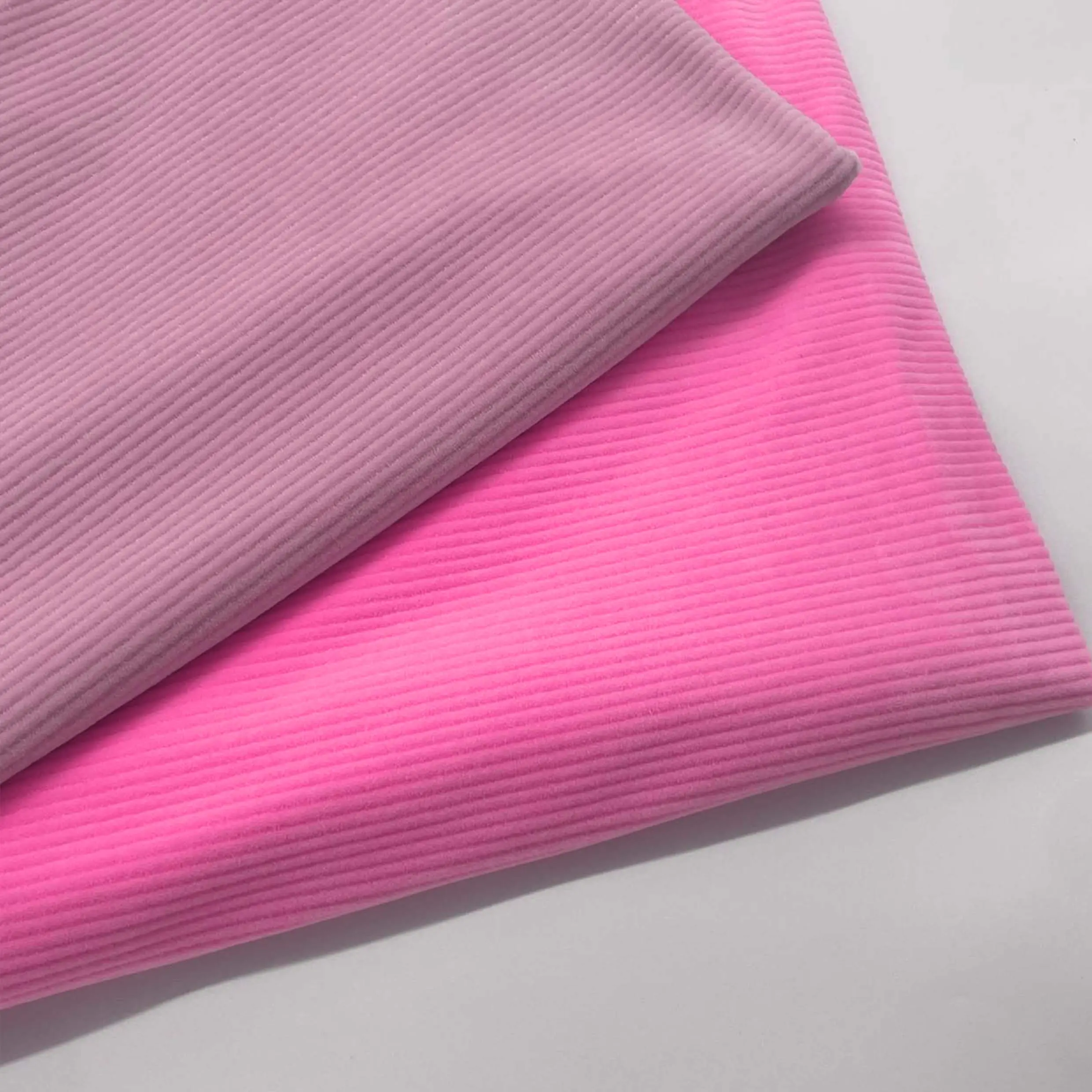 Telas de rayas rosas reciclables de poliéster suave y cómodo de alta calidad para Manta