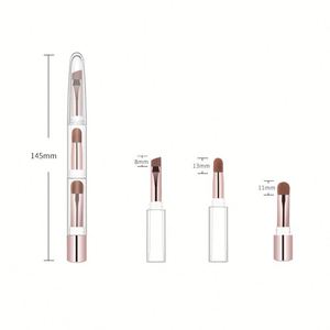 ชุดแปรงแต่งหน้าแบบถอดได้ 4-in-1 หัวคู่ ปรับแต่งได้ ใช้ได้กับอายไลเนอร์ ริมฝีปาก ปกปิด ใช้ได้กับผลิตภัณฑ์สำหรับผู้ทานมังสวิรัติ ไม่ทดลองกับสัตว์ ใช้ได้กับแป้ง บลัชออน และตา - Product Image 3