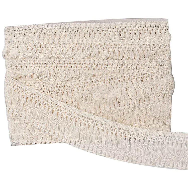 Оптовая Продажа 50 ярдов 8 см полиэстер белая кисточка бахрома кружевная отделка для шитья одеяла занавеска