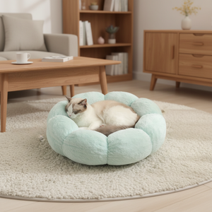 एक कारखाना-निर्मित सरल लेकिन फैशनेबल नरम बिल्ली बिस्तर थोक के लिए उपलब्ध मजबूत और मोटी पेस्ट सामग्री से बना - Product Image 1