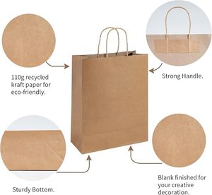<span class=keywords><strong>Pochette</strong></span> en papier kraft beige avec poignée, grand sac cadeau pour cérémonies, anniversaires et événements uniques - Product Image 4