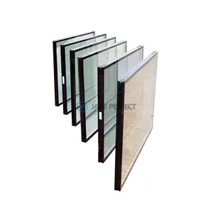 Vidrio para construir perfiles de pared cortina Ventana de vidrio doble costo de puerta de vidrio de doble panel