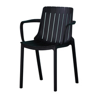 Fauteuil d'extérieur empilable moderne en plastique polypropylène rouge