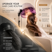 Sèche-cheveux professionnel sur pied avec capot, fonction ionique, hauteur réglable, 1300W, séchage haute puissance