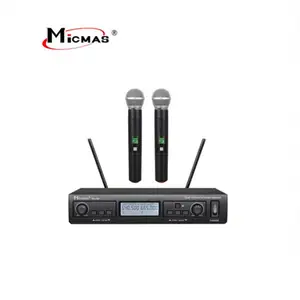 Microphone Uhf multifonctionnel sans fil pour la vente en gros Microphone sans fil Uhf Pll