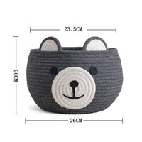 Panier de rangement en corde de coton tressée, style moderne et minimaliste, ouverture supérieure, pour jouets et articles de puériculture