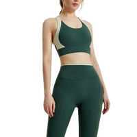 Ensemble de leggings et soutien-gorge de sport deux pièces respirant de haute qualité avec logo personnalisé OEM pour femmes, idéal pour le yoga et la gym, couleur unie