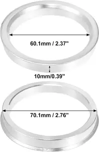 حلقات مركزية بمحور الفجوات لعجلات السيارات من الألومنيوم مخصصة عالية الجودة