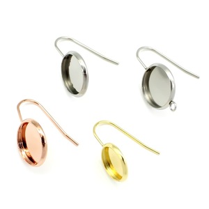 Stainless Steel Round Earring Hooks For Jewelry Making <b>Gold</b> Rose <b>Gold</b> Silver Plated Components DIY Accessories 10mm <b>Disc</b> - Product Image 1