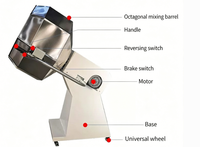 Industriële achthoekige blender, voedselveilige mixer voor toevoer, snacks en vleeskruiden.
