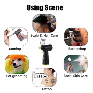 Kit de compresseur sans fil rechargeable, pistolet de pulvérisation portable pour salon de coiffure, <span class=keywords><strong>barbe</strong></span>, maquillage, aérographe double action - Product Image 6