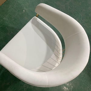 Golden Stainless Steel Black <b>White</b> Grey Velvet Dining Chair <b>Armchair</b> for Nail Salon Beauty Bar Event Wedding - Product Image 6