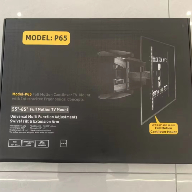Heavy Duty Swivel Movable 600X400mm 85" Smart TV Steel Wall Bracket NB P65 Wall Mounted TV Mounts & Carts