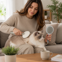 Brosse démêlante professionnelle en acier inoxydable rembourrée et douce pour chiens et chats – Accessoires de toilettage pour animaux, respectueux de la peau
