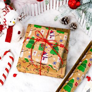 Christmas Gift <b>Wrapping</b> <b>Paper</b> Roll Kraft Snowman Candy Cane Design 17 In X 33 Ft Reversible Recyclable Packaging <b>Paper</b> - Product Image 5