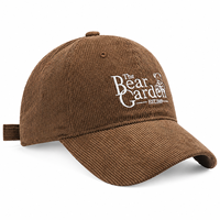 Casquette de baseball en velours côtelé 100% coton, imprimée et brodée, 6 panneaux, visière incurvée, ajustable, pour homme, vente en gros