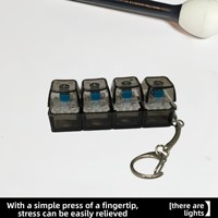 Plastic RGB Lighting Effects Creative Stress-relief Keychain Mechanical Blue-switch Glowing Transparent Keycap