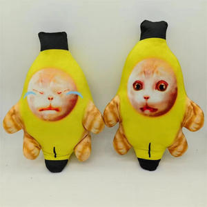 Yaratıcı muz kedi bebek Meme yıkanmış süper yumuşak peluş PP pamuk anahtarlık dolması ağlayan muz kedi sesli oyuncak - Product Image 3