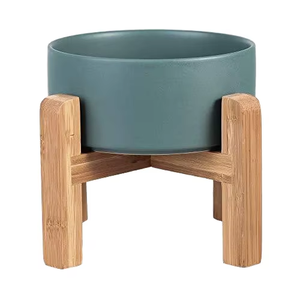 400ml 850ml 1800ml Ceramic Pet <b>Bowl</b> Eco-Friendly Wooden <b>Stand</b> Automatic <b>Dog</b> Food Serving Plastic Wood Material Box - Product Image 2