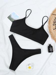 Bikini de plage sexy à deux pièces, tendance et simple, avec dos nu et <span class=keywords><strong>string</strong></span>, très vendu dans le commerce extérieur - Product Image 5