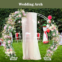Arche de mariage ronde en métal, support circulaire doré pour cérémonie de mariage, fête d'anniversaire, photomaton
