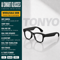Lunettes Intelligentes IA Personnalisées en Gros avec Caméra 8MP, Vidéo 1080P, Étui de Charge 4 Go, Lunettes de Soleil Portables Bluetooth