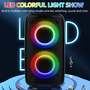 Sonido Bocina Partybox พร้อมไมโครโฟนซับวูฟเฟอร์คู่เปลวไฟเบสหนักไฟ LED สีสันสดใสลำโพงคาราโอเกะ - Product Image 2