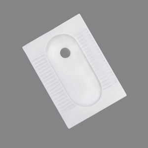 Toilette à squat en céramique S Bend Direct Flush 570x430x170mm Avant et après le système de rinçage d'eau Squat Pan Toilette Wc - Product Image 2