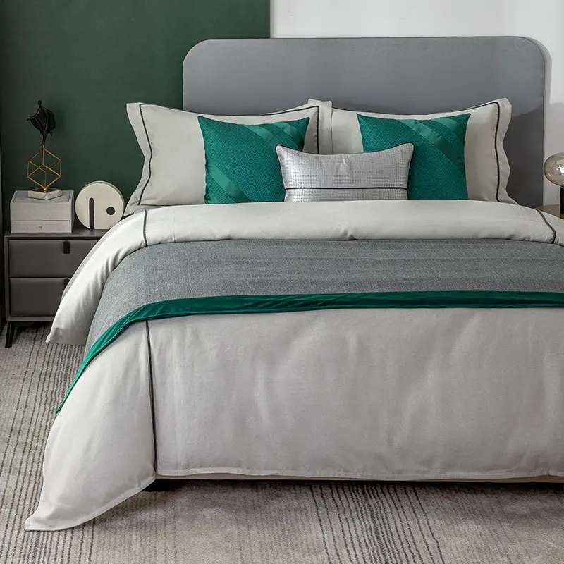 2022 Neues Design 8PCS Single Size Bettwäsche Dekoration 5 Sterne Hotel Throw Blanket Schals Bed Runner Luxus