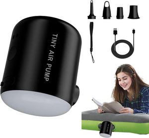 Pompe à air portable avec lumière, pompe à air rechargeable pour matelas gonflables, gonfleur pour flotteurs de piscine, bateaux, tapis de couchage, jouets gonflables - Product Image 4