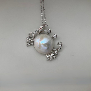 Bijoux Zhixuan Série Océan Rétro Nouvelle Mode Chaîne de Clavicule <span class=keywords><strong>Poisson</strong></span> <span class=keywords><strong>Rouge</strong></span> Plaqué Or en Laiton avec Pierre Principale en Perle - Product Image 6